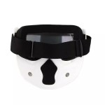 Face protection mask, made from hard plastic + ski goggles, multicolor lenses, model MDA03